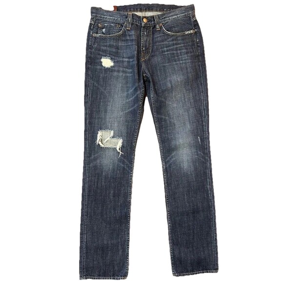 Dark Wash Distressed Slim Straight Jeans Men’s Size 32 J Brand Kane USA - Picture 1 of 8